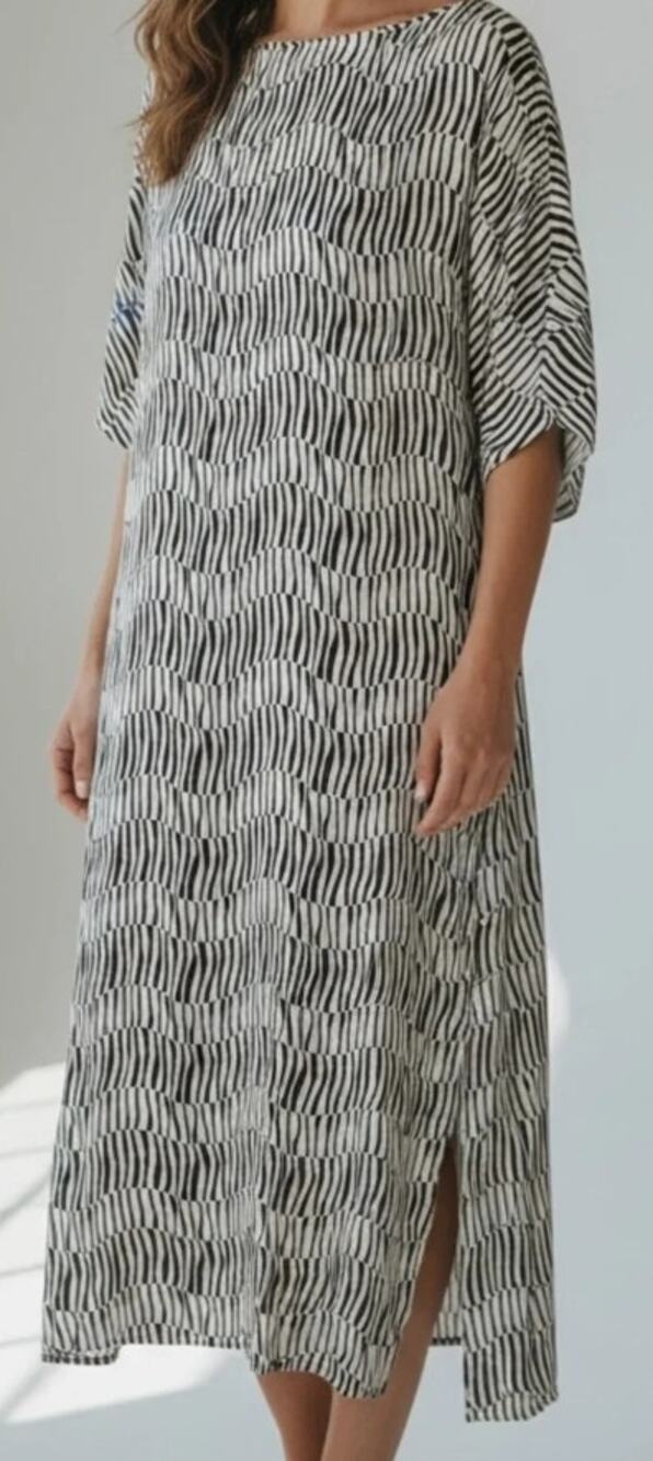 NWT Frances Valentine Marguerite Maxi Dress Zebra Print Size 3X Neutral Cotton